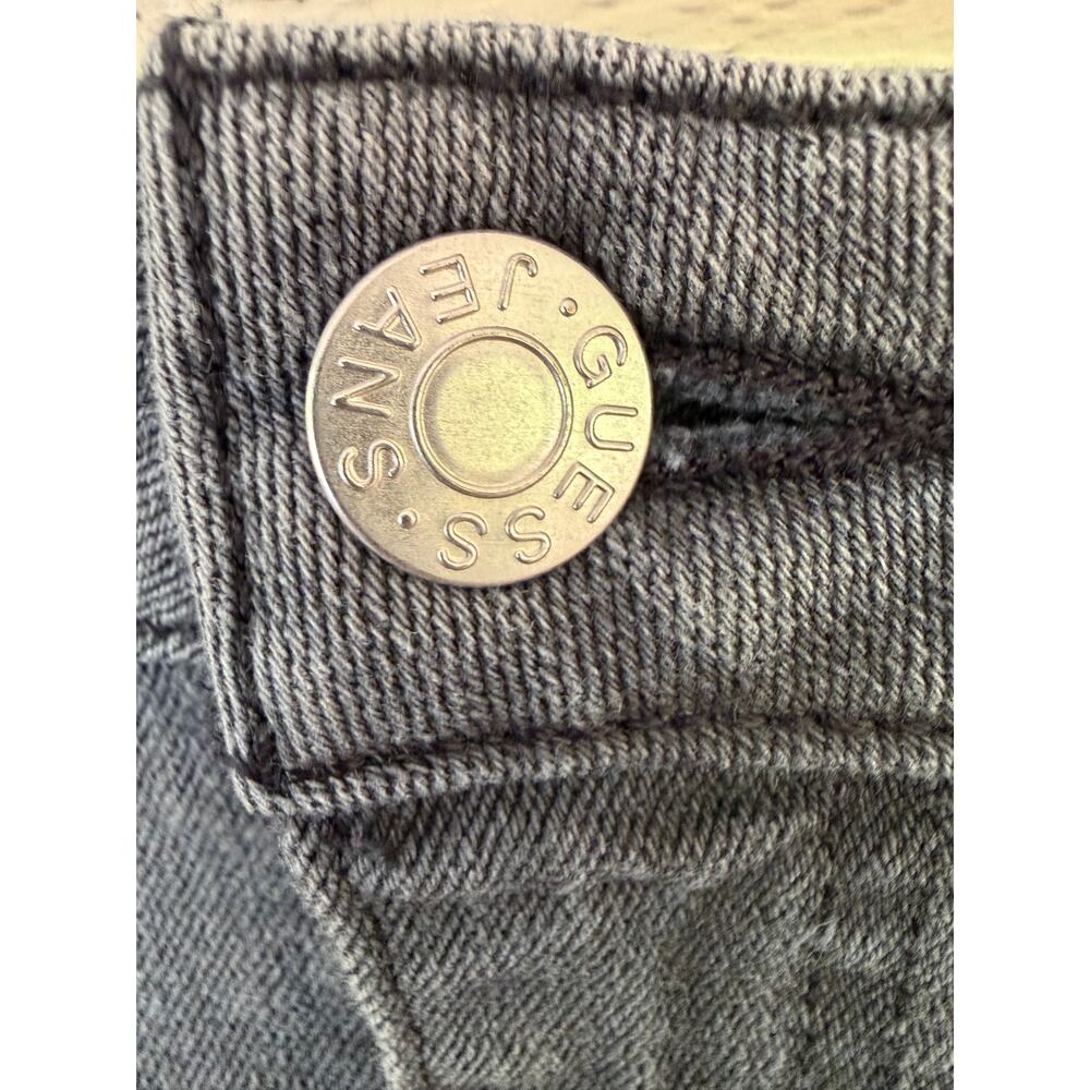 GUESS Gray Denim Mini Skirt Zip Pocket Stretch Size 29 - Picture 6 of 9